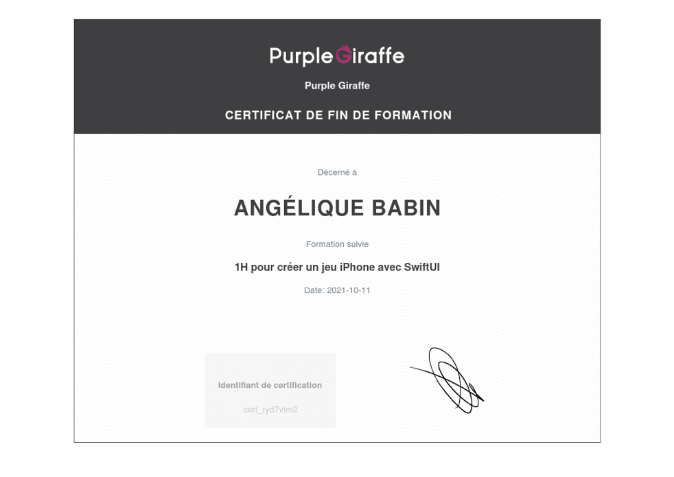 Certificat_PurpleGiraffe